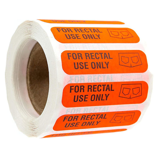 For rectal use only sticker